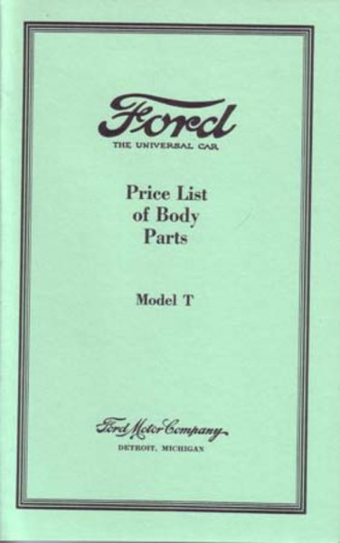 1915–1927 Ford T Parts Book