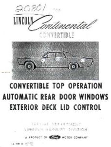 1966 Lincoln Convertible Wiring Diagrams Manual