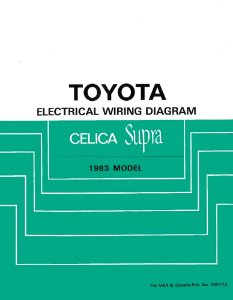 1983 Toyota Supra Wiring Diagrams Manual