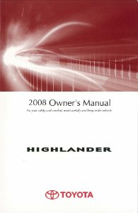 2008 Toyota Highlander Owner's Manual