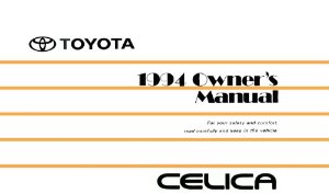 1994 Toyota Celica Owner's Manual