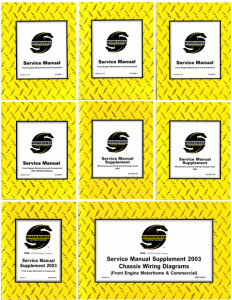1999-2003 Workhorse Motorhome Commercial Shop Service Repair Manual Book Engine