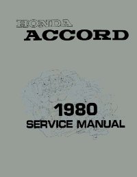 1980 Honda Accord Shop Service Repair Manual