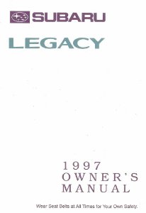 1997 Subaru Legacy Owner's Manual