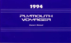 1994 Plymouth Voyager Owner's Manual