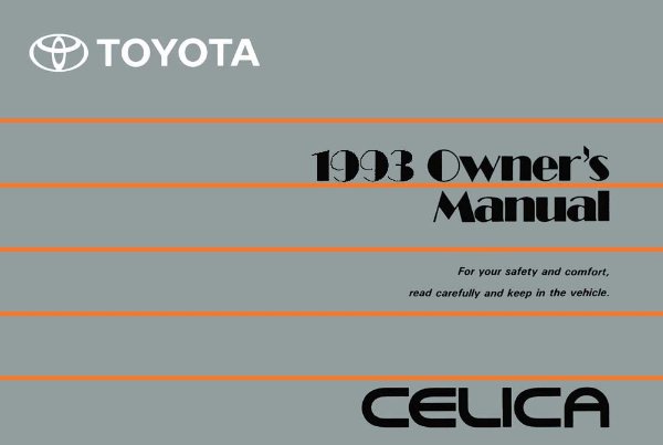 1993 Toyota Celica Owner's Manual
