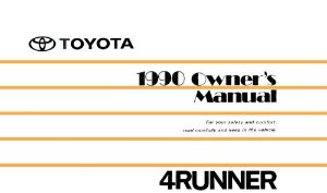 1990 Toyota 4Runner Owner's Manual