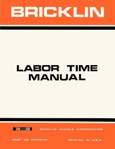1974–1975 Bricklin ALL MODELS - LABOR TIME MANUAL Factory Shop Service Manual