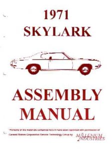 1971 Buick Skylark Assembly Manual Book Rebuild Instructions Illustrations