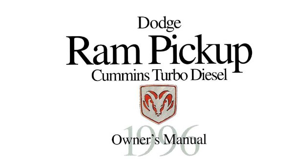 1996 Dodge Ram 2500, 3500, Cummins Diesel Owner's Manual