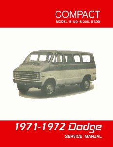 1971–1972 Dodge Truck A-100 Compact Van Factory Shop Service Manual