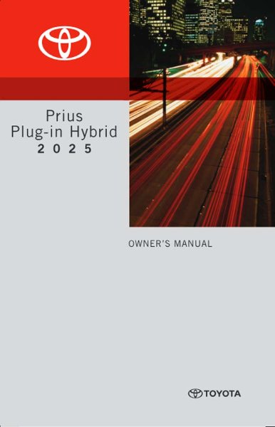 2025 Toyota Prius Plug In Hybrid Owner's Manual