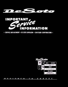 1959 DeSoto Adventurer, Firedome, Fireflite, Firesweep Factory Shop Service Manual