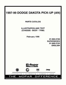 1997–1999 Dodge Truck Dakota Parts Book