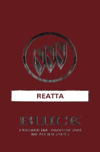 1991 Buick Reatta Owner's Manual