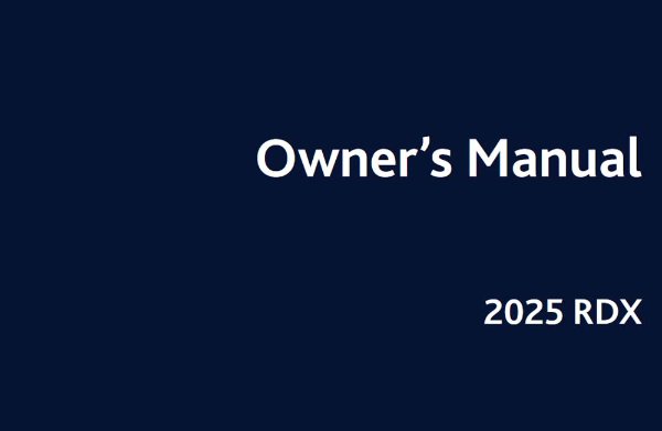 2025 Acura RDX Owner's Manual