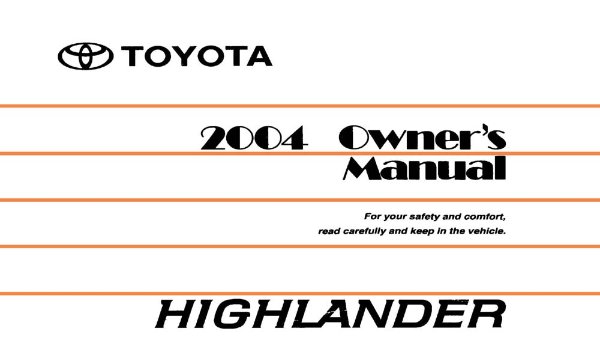 2004 Toyota Highlander Owner's Manual