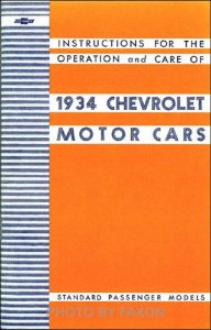 1934 Chevrolet Standard Models Owner's Manual