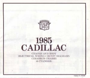 1985 Cadillac Cimmaron Wiring Diagrams Manual