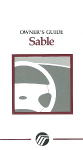 1998 Mercury Sable Owner's Manual