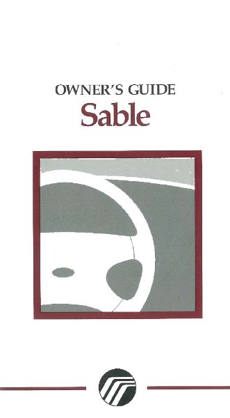 1998 Mercury Sable Owner's Manual