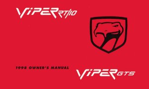 1998 Dodge Viper SRT-10 Owner's Manual
