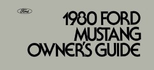 1980 Ford Mustang Owner's Manual