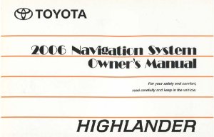 2006 Toyota Highlander Owner's Manual