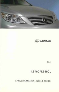 2011 Lexus LS 460, LS 460L Owner's Manual