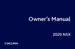 2020 Acura NSX Owner's Manual