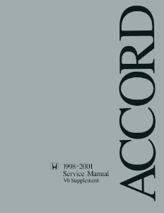 1998–2001 Honda Accord V6 Engine Factory Shop Service Manual