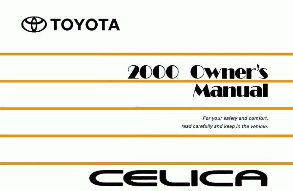 2000 Toyota Celica Owner's Manual