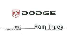 2008 Dodge Ram 24 Valve Diesel Truck Owner's Manual