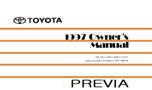 1997 Toyota Previa Owner's Manual