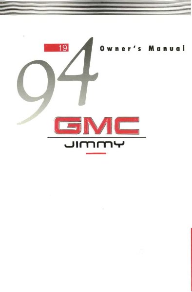 1994 GMC Jimmy Owner's Manual