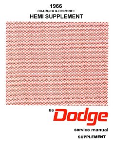 1966 Dodge Charger Factory Shop Service Manual