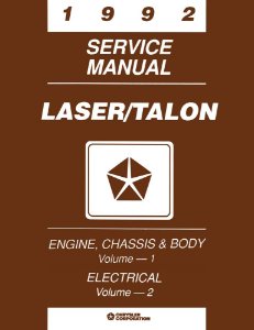 1992 Plymouth Talon, Laser Factory Shop Service Manual