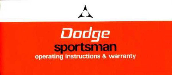 1968 Dodge Van Owner's Manual