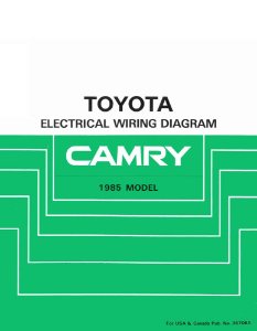 1985 Toyota Camry Wiring Diagrams Manual