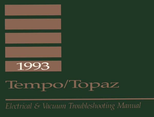 1993 Ford Tempo, Topaz Wiring Diagrams Manual