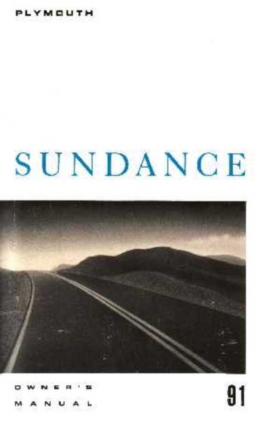 1991 Plymouth Sundance Owner's Manual