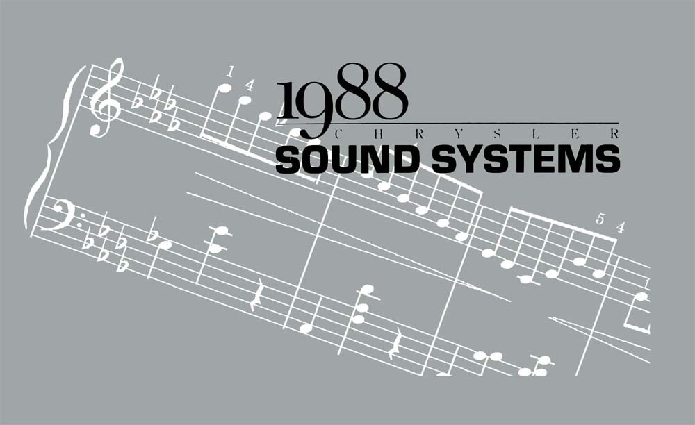 1988 Chrysler Dodge Plymouth Sound System Owners Manual User Guide Reference