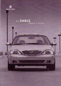 2005 Mercury Sable Owner's Manual