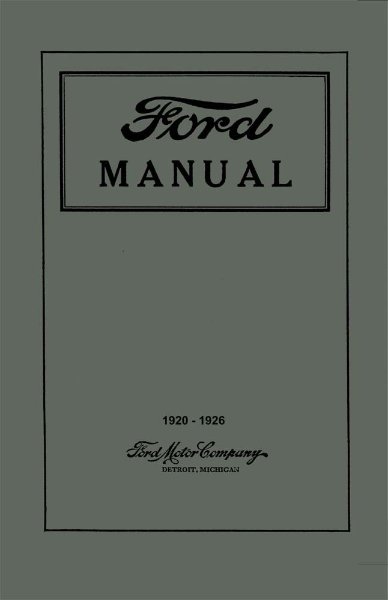 1920–1926 Ford Model T Owner's Manual