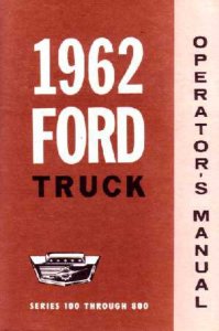 1962 Ford F-100-F800 Truck Owner's Manual