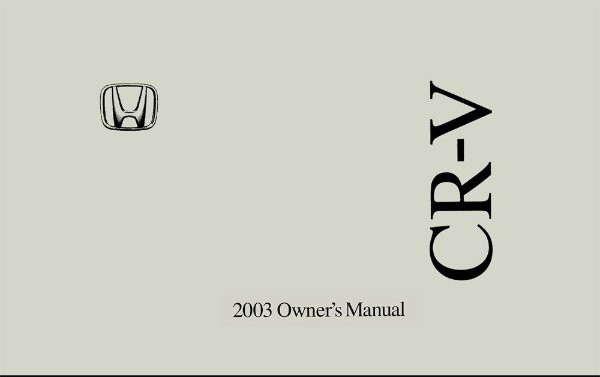 2003 Honda CR-V Owner's Manual