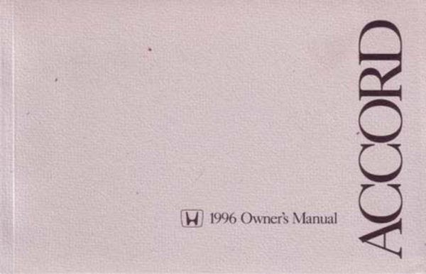 1996 Honda Accord Coupe Owner's Manual