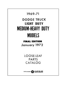 1969–1971 Dodge Truck All Models Parts Book