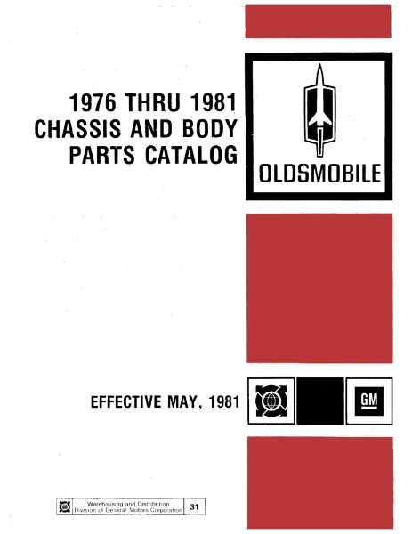 1976–1981 Oldsmobile All Models Parts Book