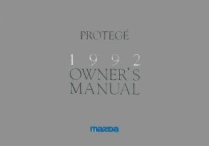 1992 Mazda Protégé Owner's Manual